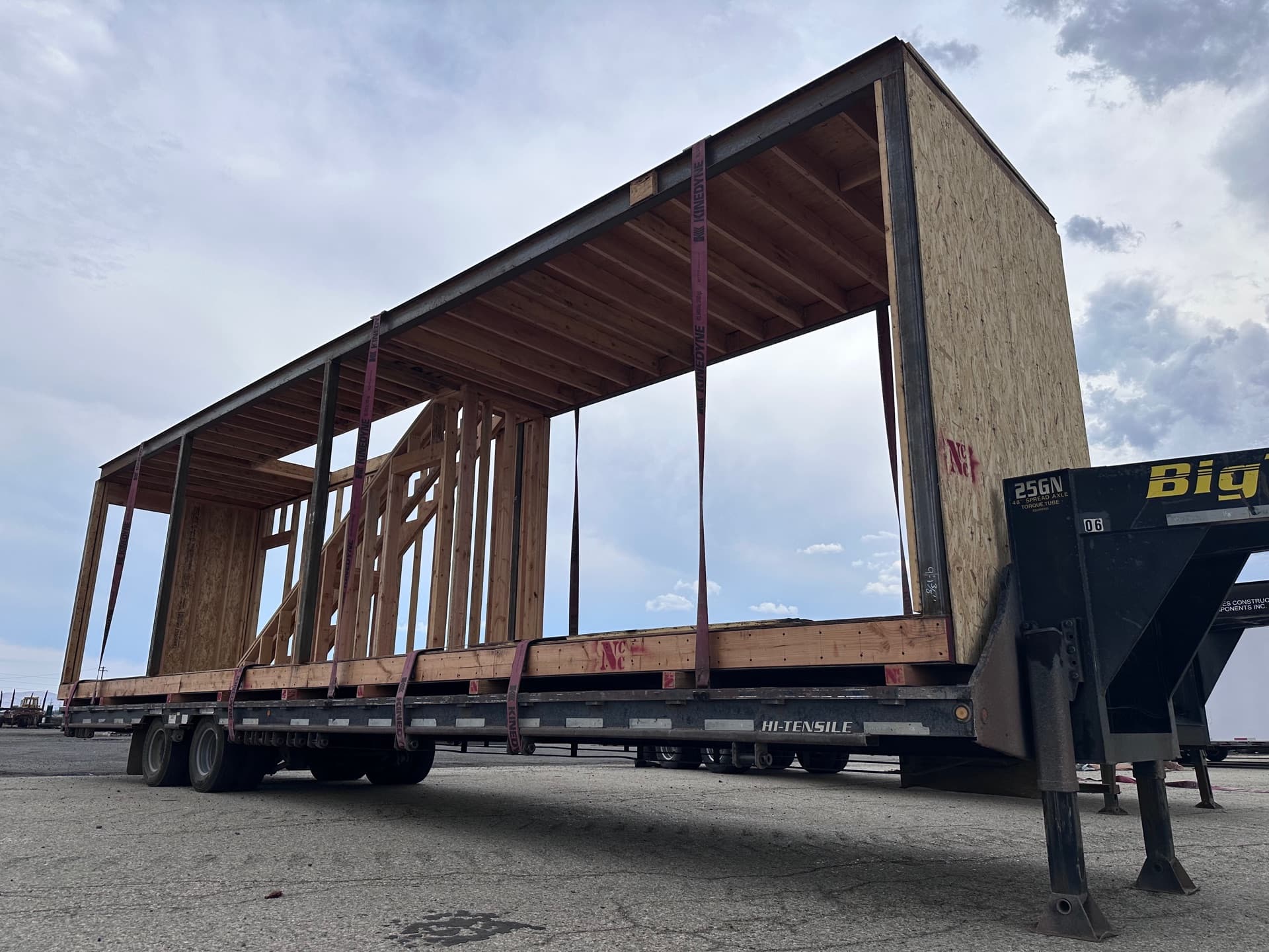 NCC-branded volumetric module on gooseneck trailer